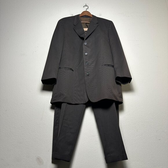 Brandini Le Collezioni Blazer Coat Suit Pants Men 48R Formal Prep 2 Piece Brown
